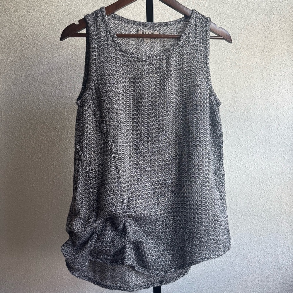 Flax Grey Patterned Sleeveless Tank Top
